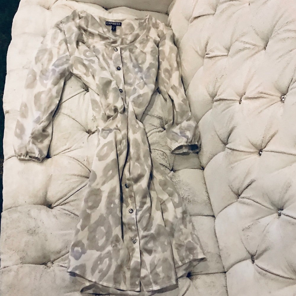 EXPRESS XS BUTTON DOWN TIE DRESS